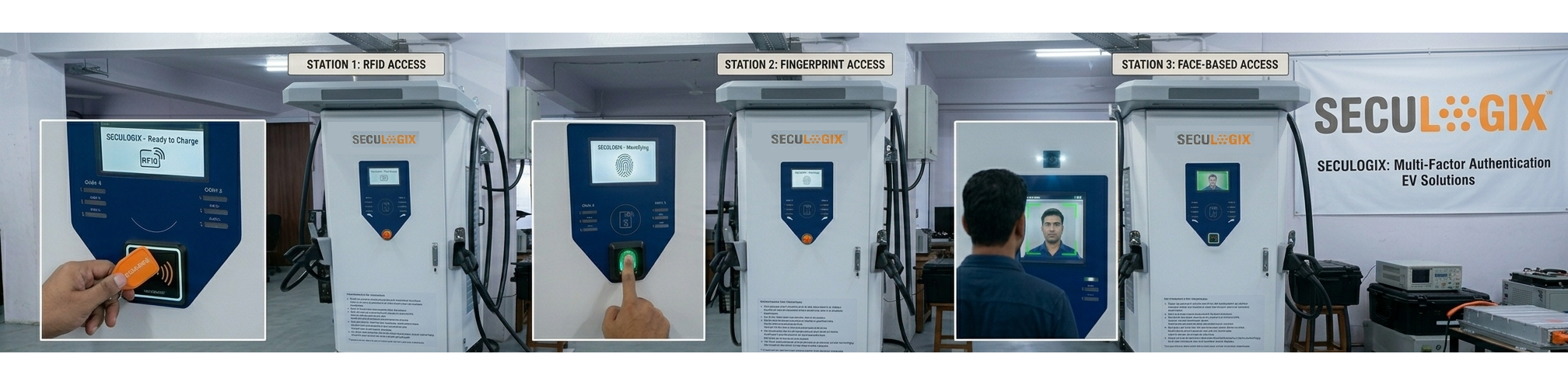 SecuLogix Identity Management for EV Charging Stations — RFID, Fingerprint, and Face-Based Authentication
